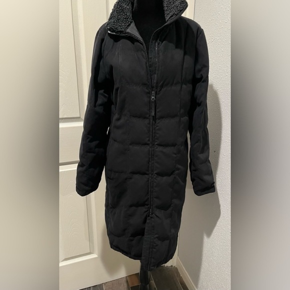 L.L. BEAN Women’s Goose Down Microfiber Suede Rancher Jacket black Coat - Picture 1 of 9